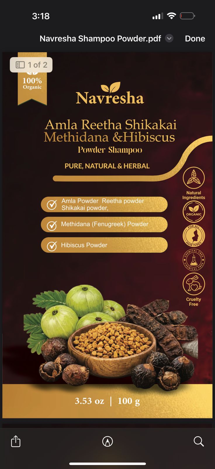 Herbal Shampoo Powder